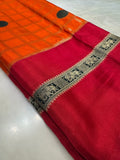 Premium Pure Mix Mysore Crepe Silk Saree (Washable) - Kanjeevaram Silk Mandir