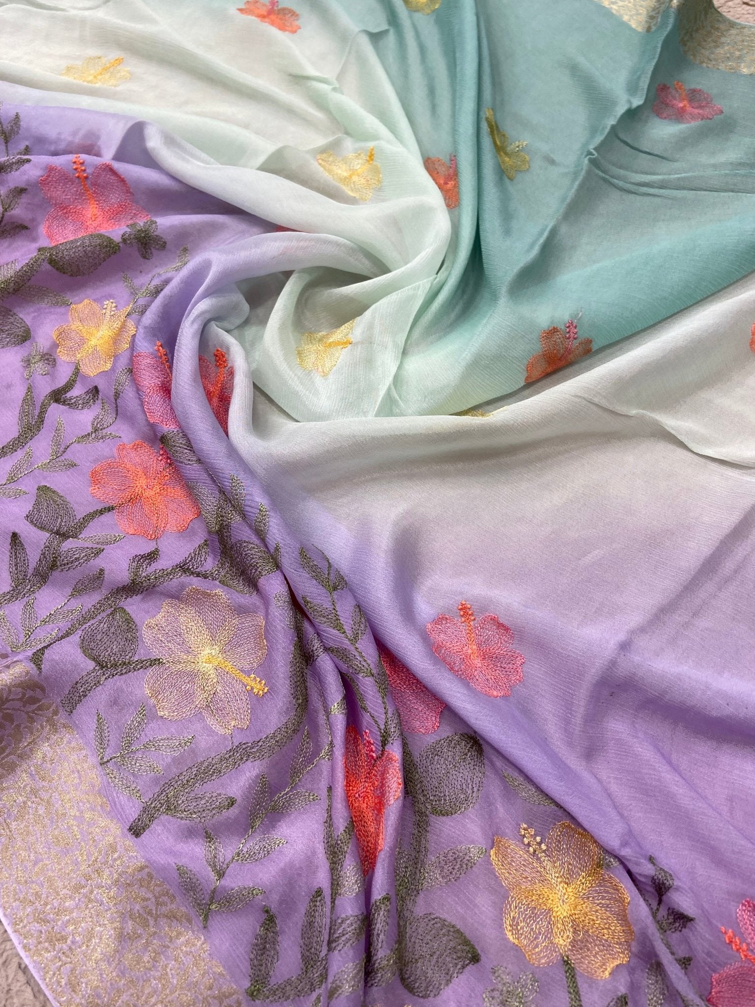 Premium Rinkal Chiffon Saree - Kanjeevaram Silk Mandir