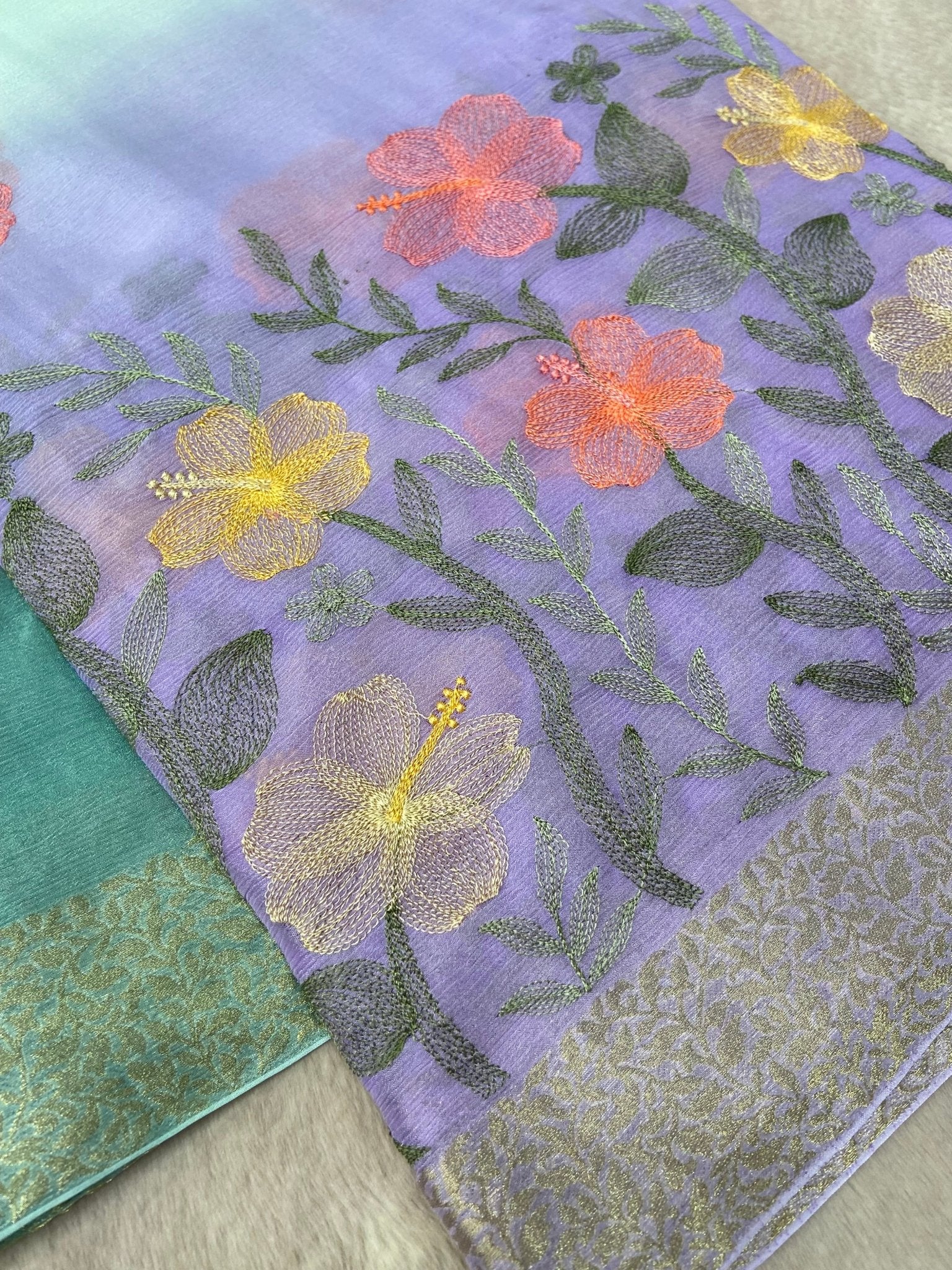 Premium Rinkal Chiffon Saree - Kanjeevaram Silk Mandir