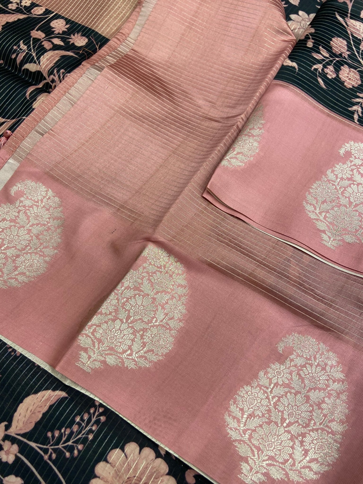 Premium Semi Chanderi Saree 🩷 - Kanjeevaram Silk Mandir