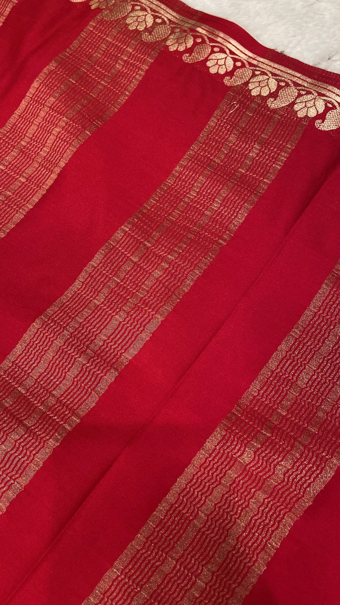 Premium semi crepe mysore silk saree with double blouse design - Kanjeevaram Silk Mandir