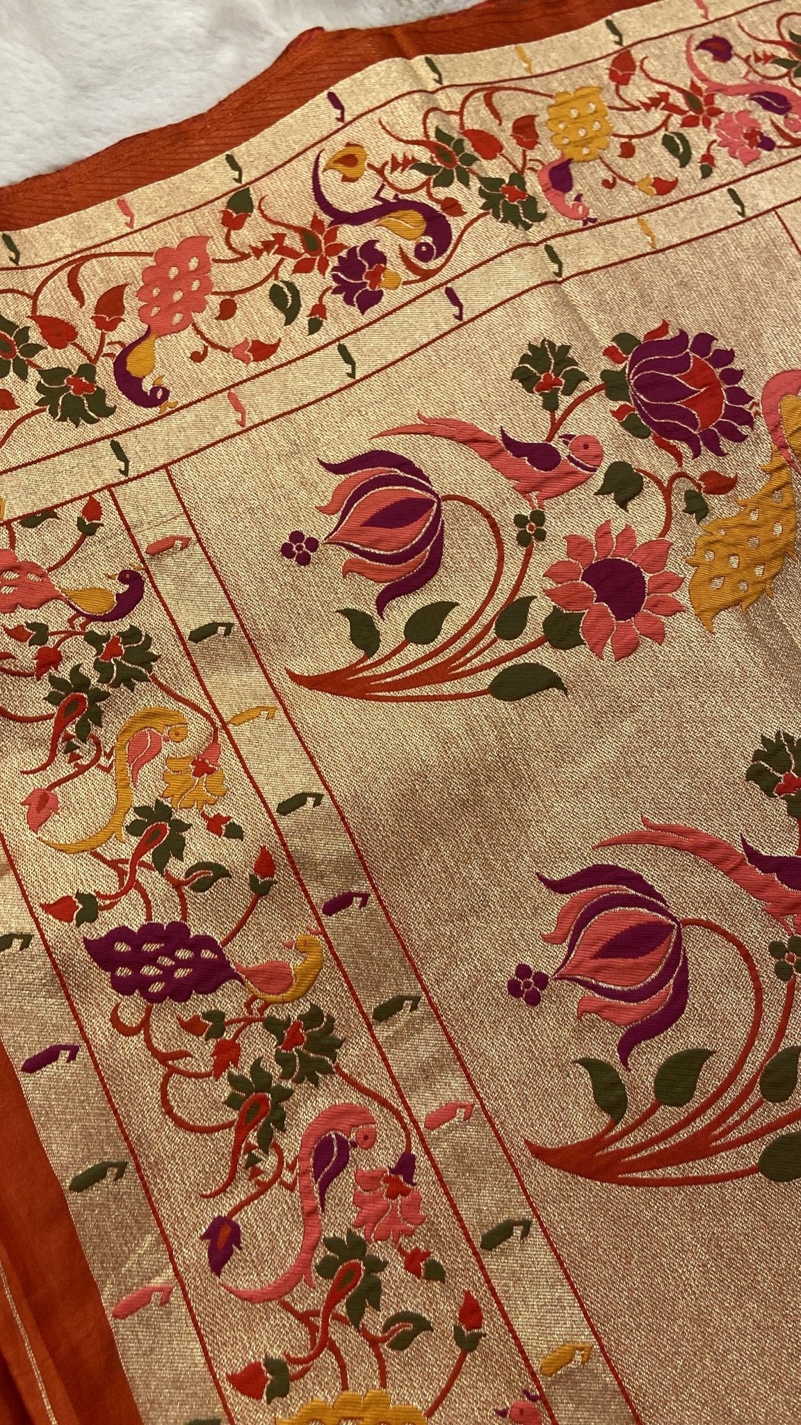 Premium Semi Crepe Silk Saree with Paithani Border🔥 - Kanjeevaram Silk Mandir