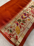 Premium Semi Crepe Silk Saree with Paithani Border🔥 - Kanjeevaram Silk Mandir
