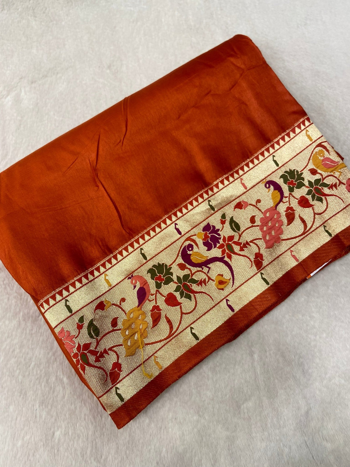 Premium Semi Crepe Silk Saree with Paithani Border🔥 - Kanjeevaram Silk Mandir