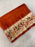 Premium Semi Crepe Silk Saree with Paithani Border🔥 - Kanjeevaram Silk Mandir
