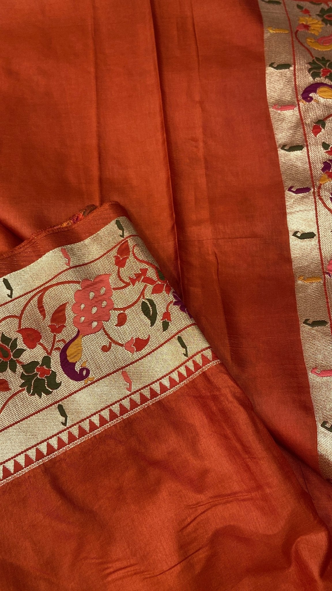 Premium Semi Crepe Silk Saree with Paithani Border🔥 - Kanjeevaram Silk Mandir