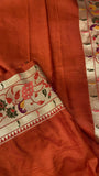 Premium Semi Crepe Silk Saree with Paithani Border🔥 - Kanjeevaram Silk Mandir