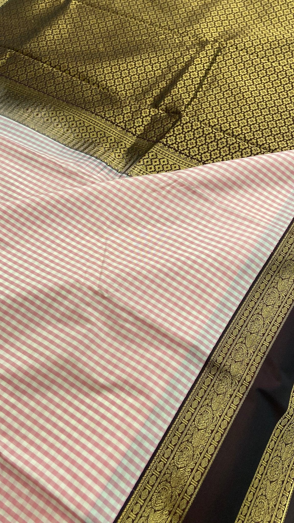 Premium Semi Kanchipuram Silk Saree In Grameen Checks Saree - Kanjeevaram Silk Mandir
