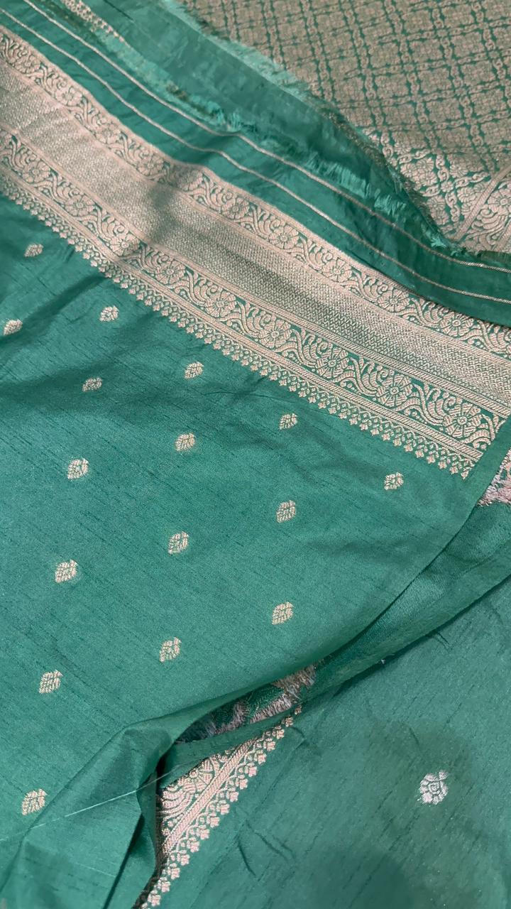 Premium semi Kanchipuram silk saree with satin border - Kanjeevaram Silk Mandir