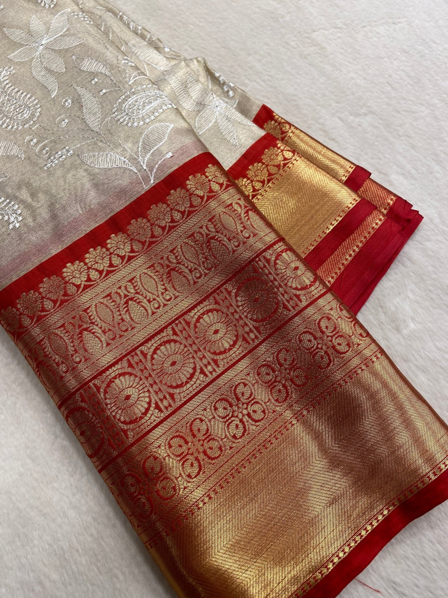 Premium semi Kanchipuram silk saree with thread embroidery ❤️ - Kanjeevaram Silk Mandir
