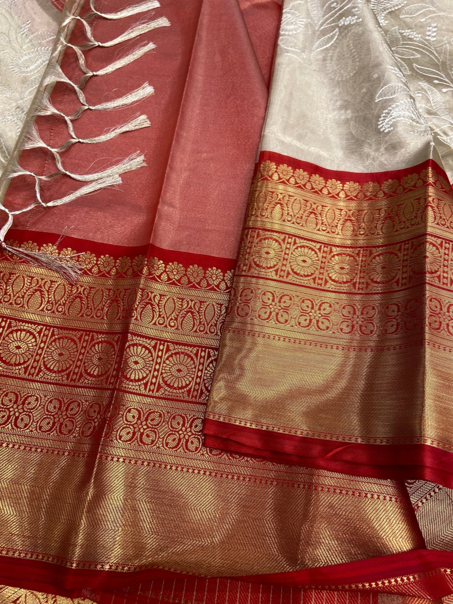 Premium semi Kanchipuram silk saree with thread embroidery ❤️ - Kanjeevaram Silk Mandir