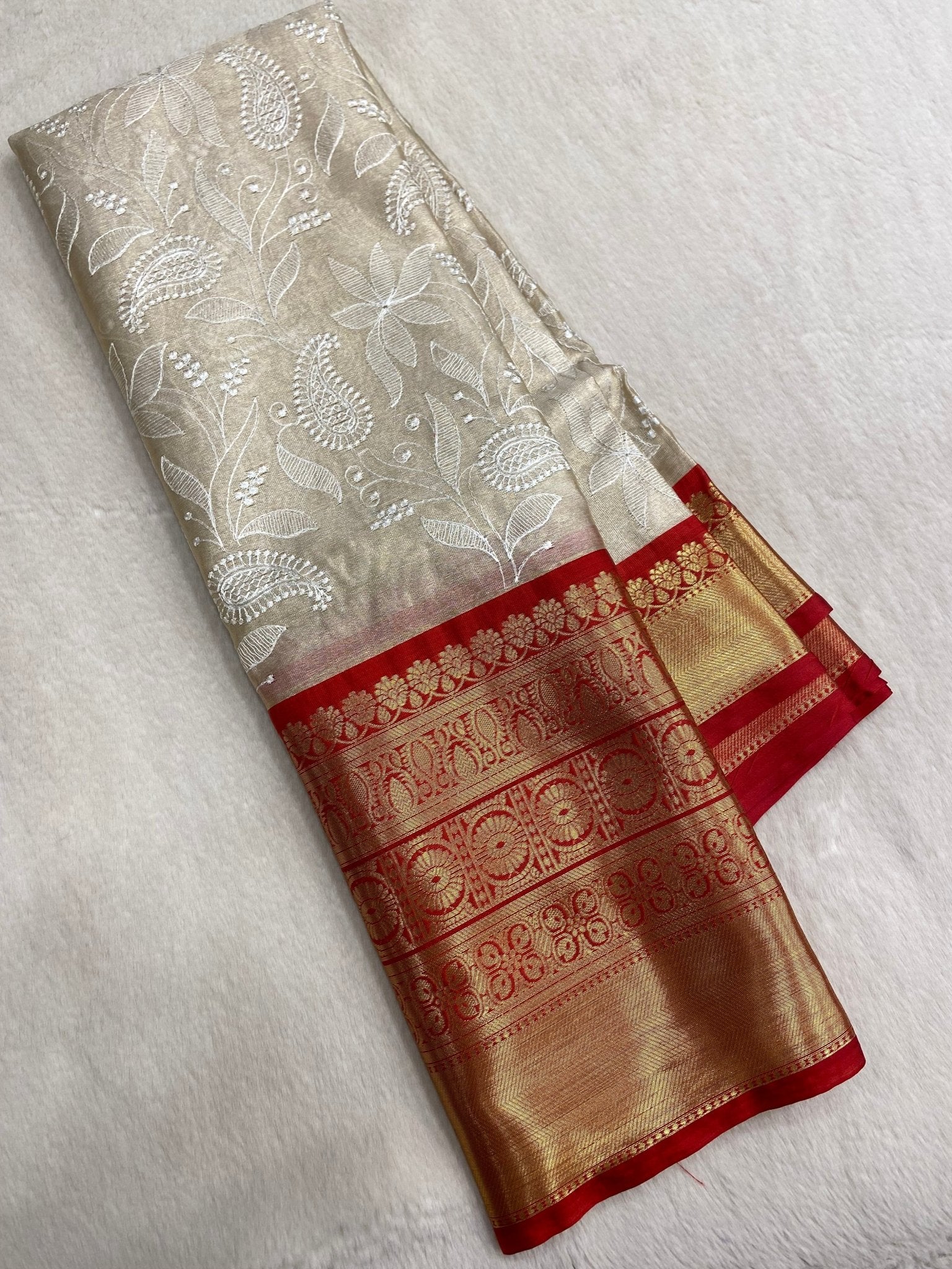 Premium semi Kanchipuram silk saree with thread embroidery ❤️ - Kanjeevaram Silk Mandir