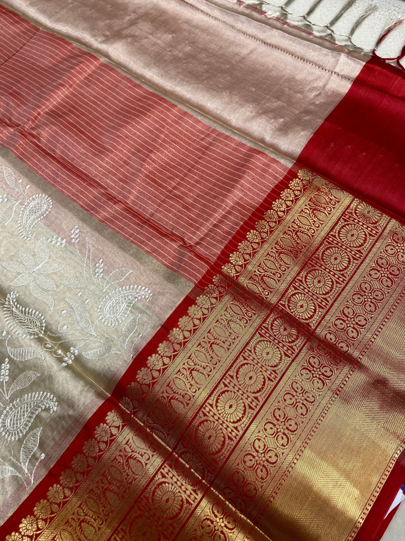 Premium semi Kanchipuram silk saree with thread embroidery ❤️ - Kanjeevaram Silk Mandir