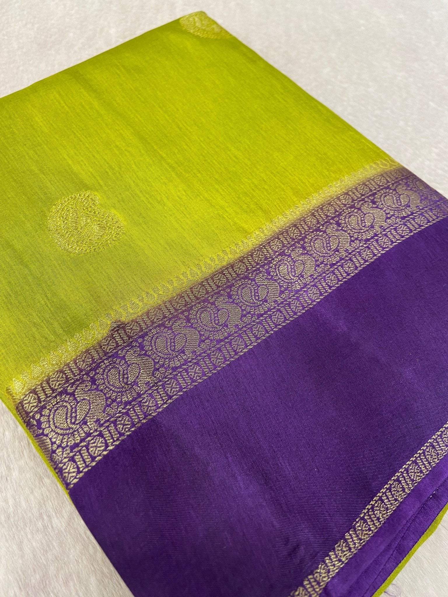 Premium Semi Kolkata Crepe Silk Saree - Kanjeevaram Silk Mandir