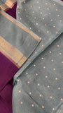 Premium Semi Kolkata Crepe Silk Saree - Kanjeevaram Silk Mandir