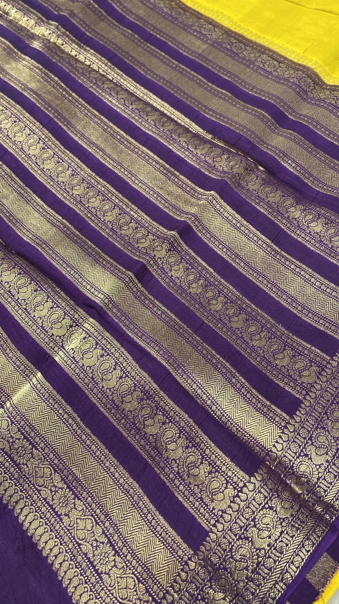 Premium Semi Kolkata Crepe Silk Saree - Kanjeevaram Silk Mandir