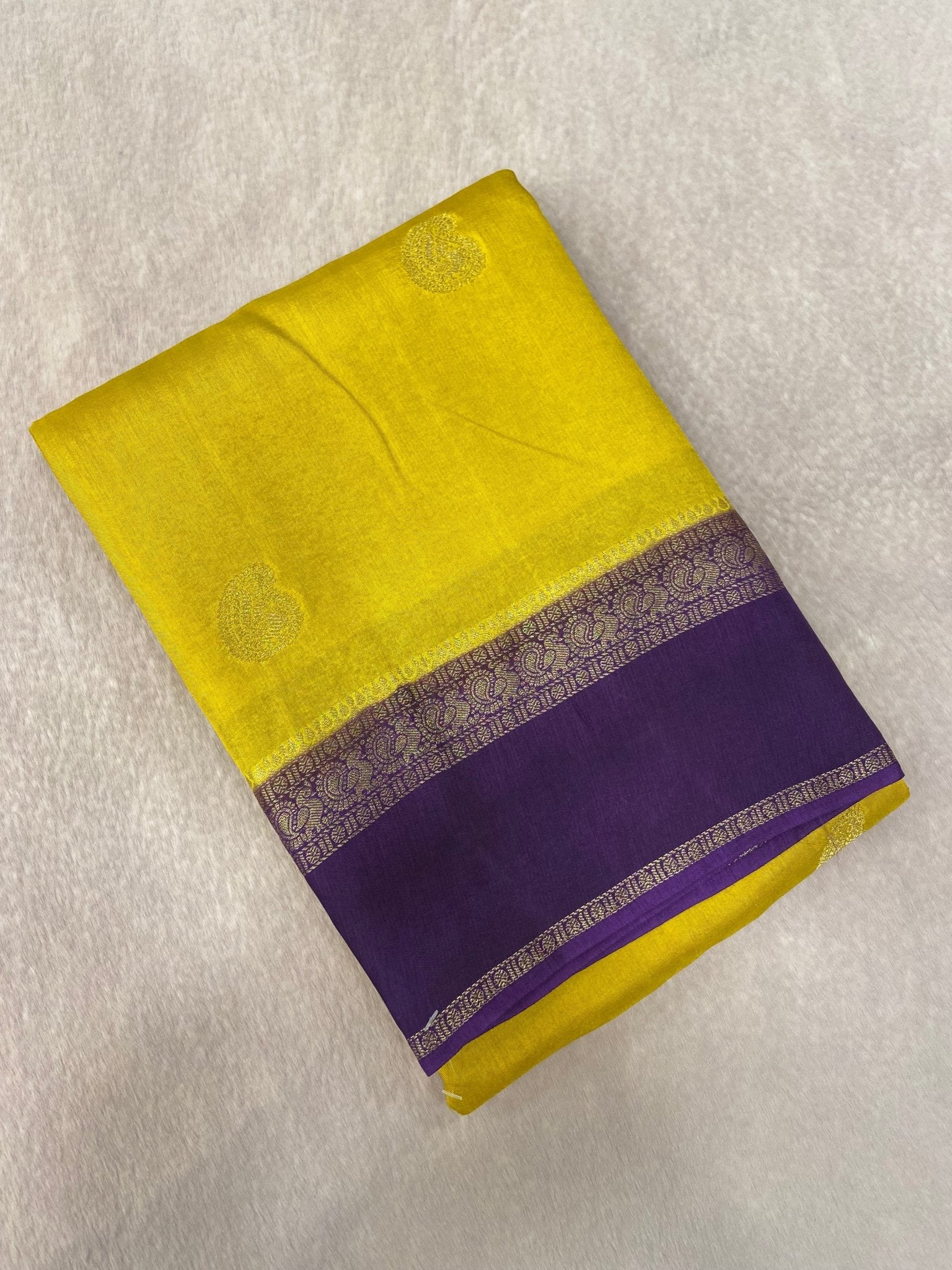 Premium Semi Kolkata Crepe Silk Saree - Kanjeevaram Silk Mandir