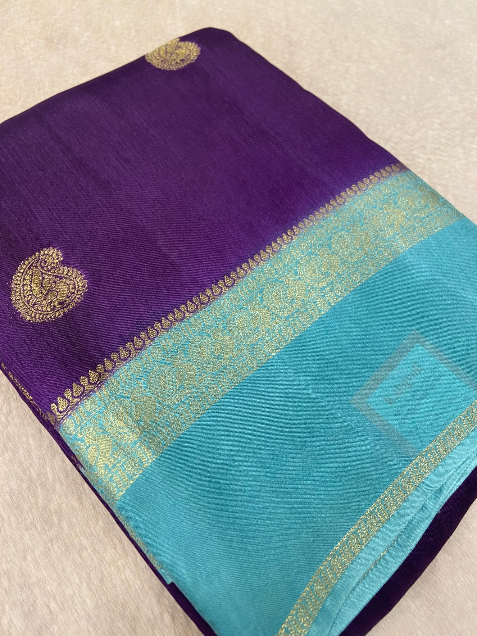 Premium Semi Kolkata Crepe Silk Saree - Kanjeevaram Silk Mandir