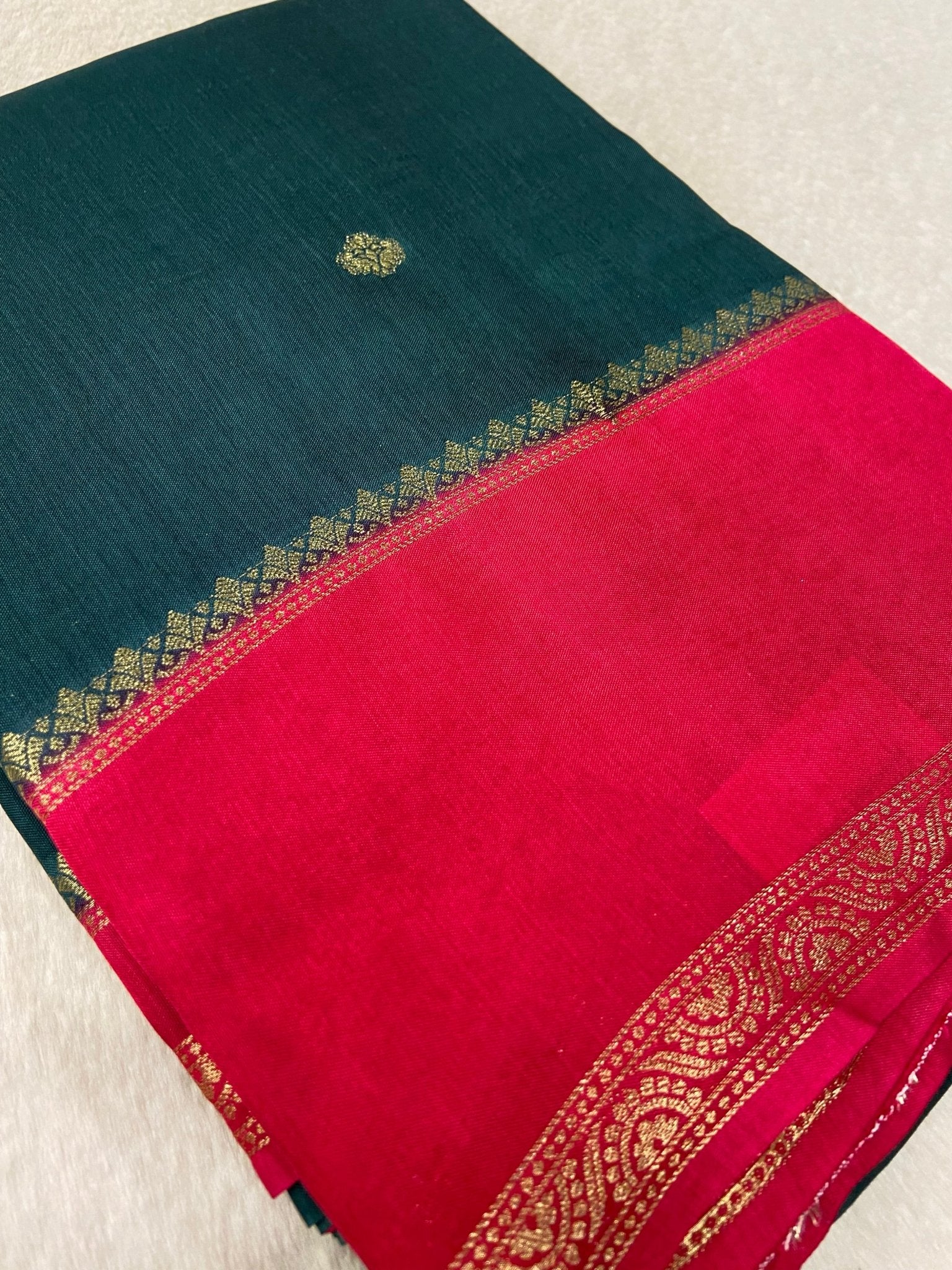 Premium Semi Kolkata Crepe Silk Saree - Kanjeevaram Silk Mandir