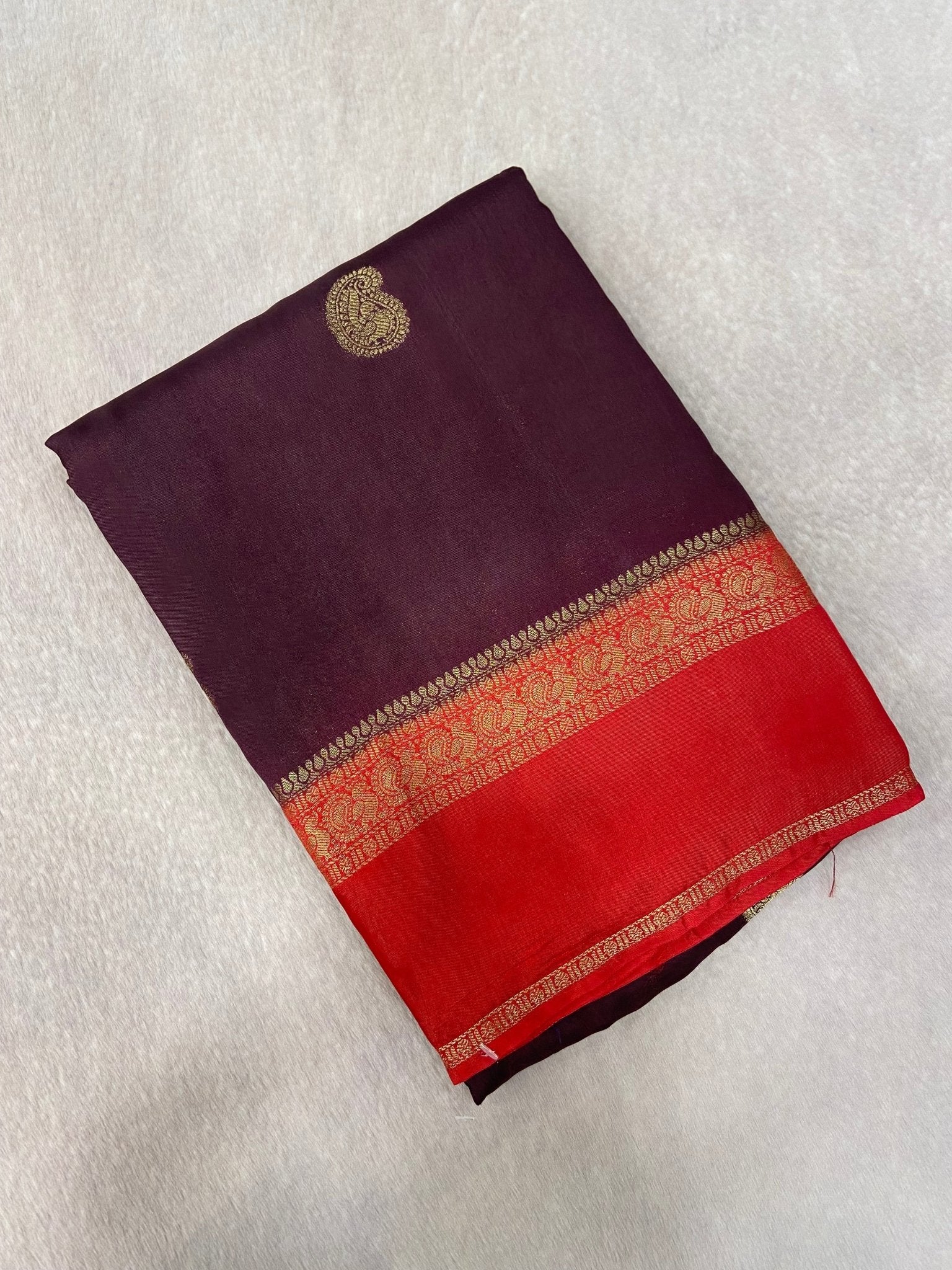 Premium Semi Kolkata Crepe Silk Saree - Kanjeevaram Silk Mandir