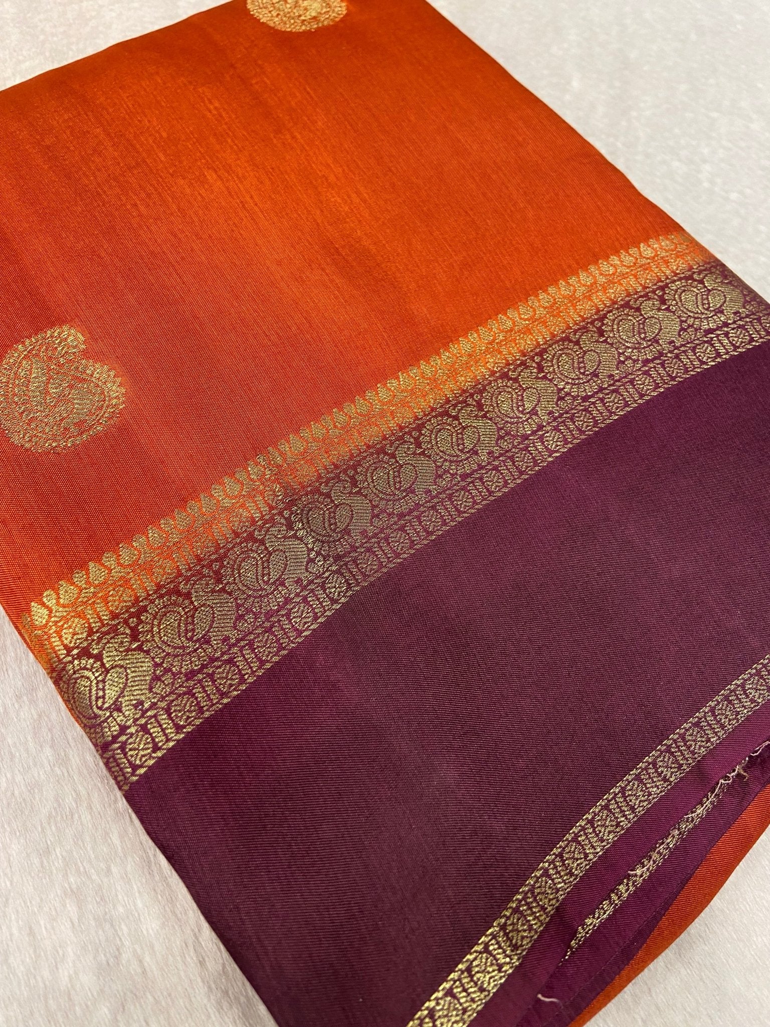 Premium Semi Kolkata Crepe Silk Saree - Kanjeevaram Silk Mandir