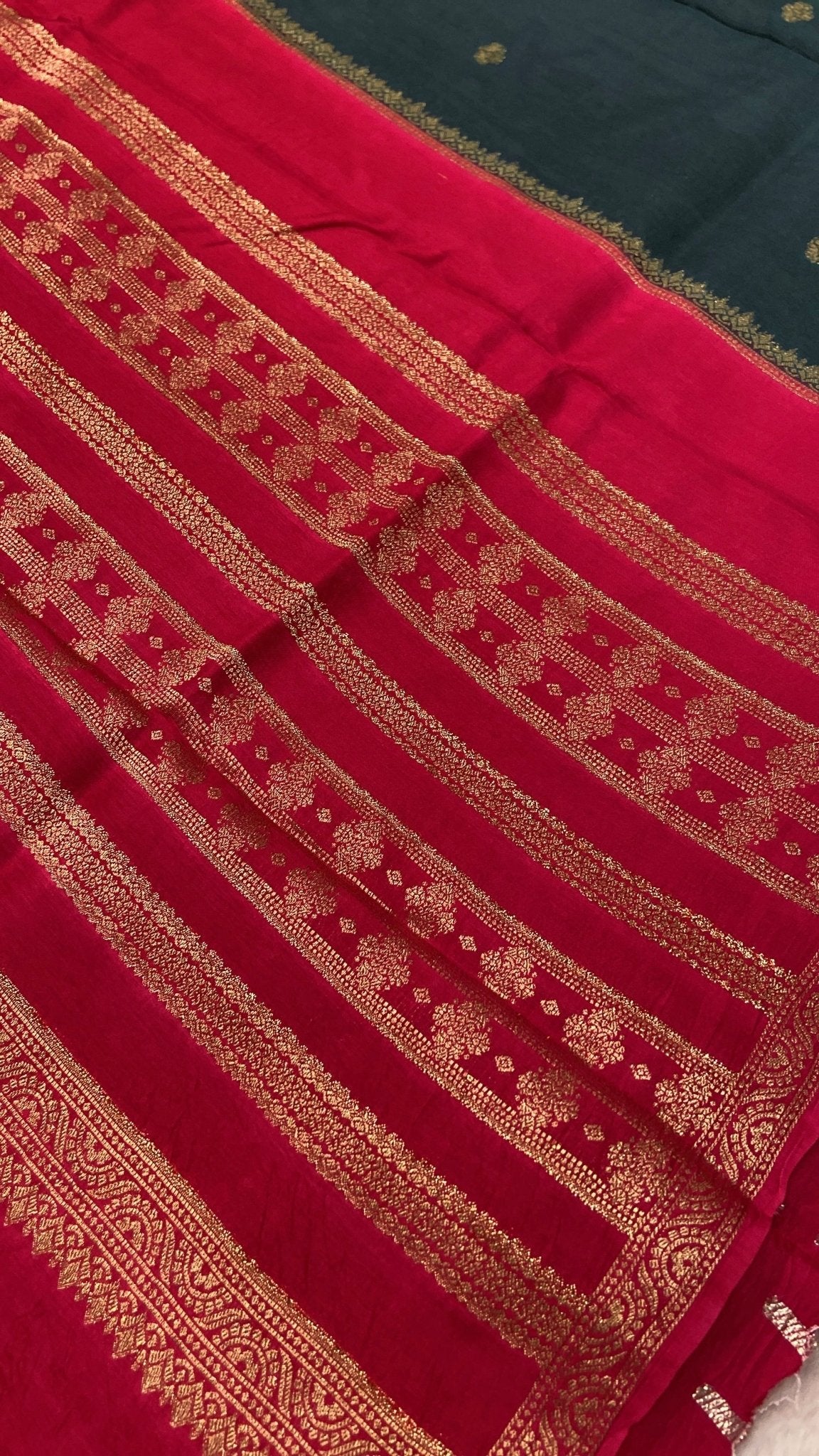 Premium Semi Kolkata Crepe Silk Saree - Kanjeevaram Silk Mandir