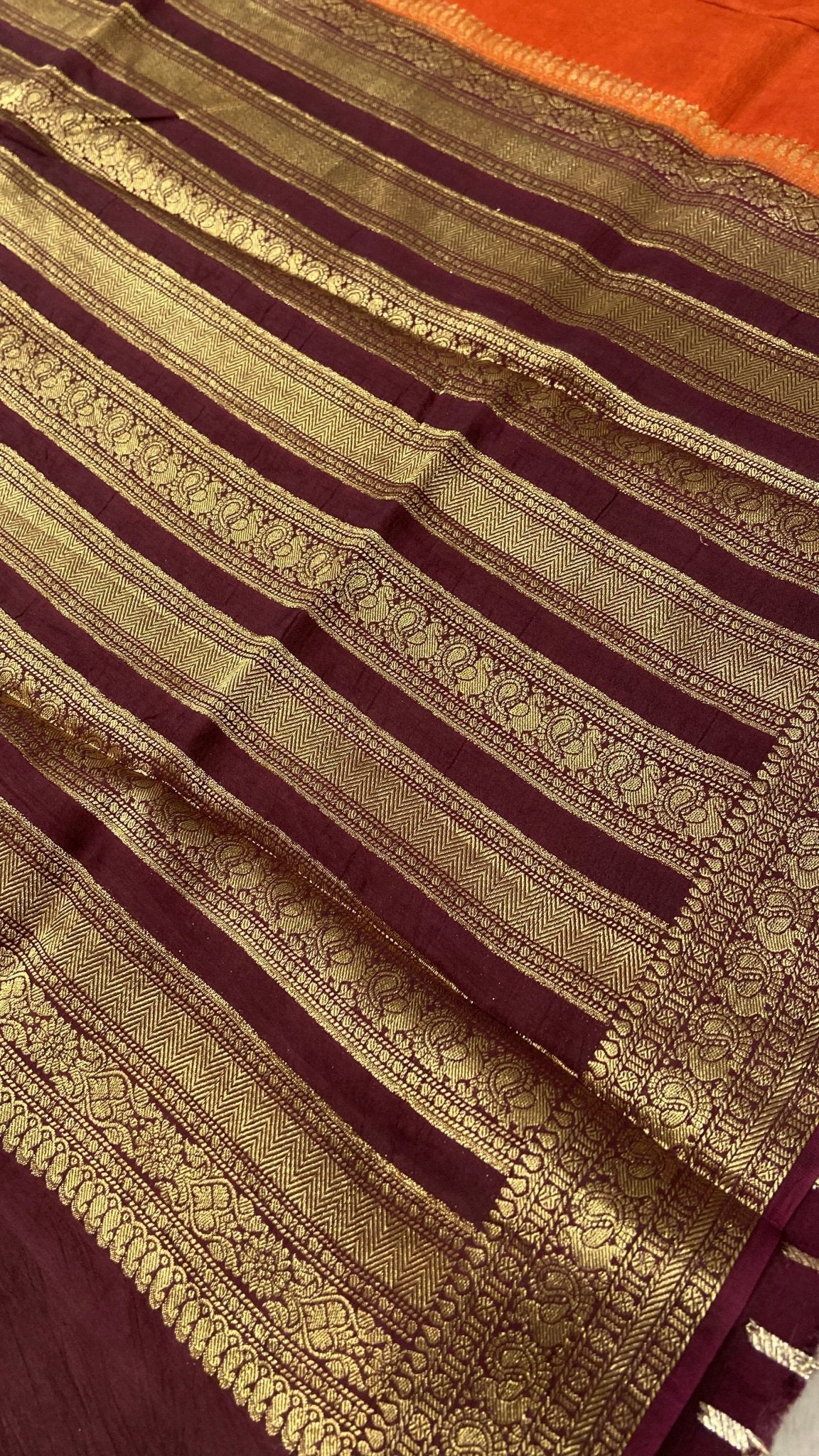 Premium Semi Kolkata Crepe Silk Saree - Kanjeevaram Silk Mandir