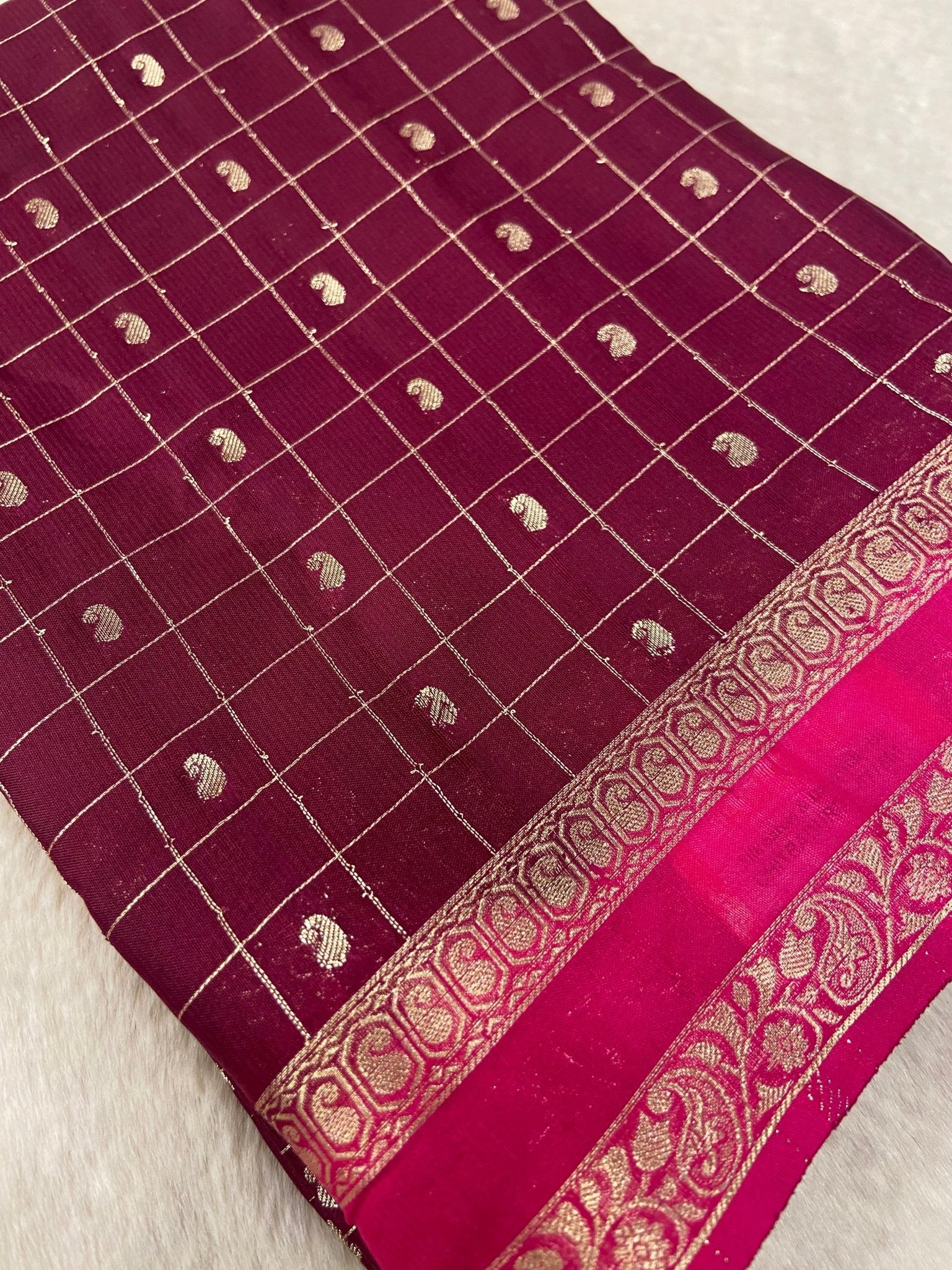 Premium Semi Mysore Crepe Silk Saree - Kanjeevaram Silk Mandir