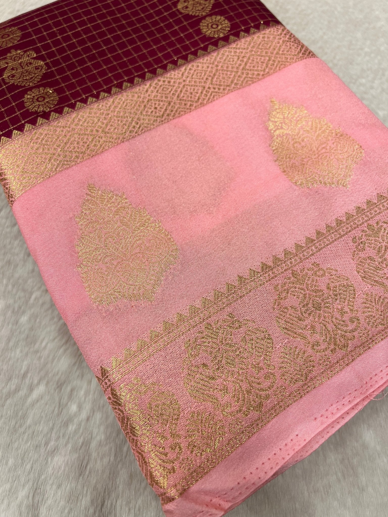Premium Semi Mysore Crepe Silk Saree - Kanjeevaram Silk Mandir