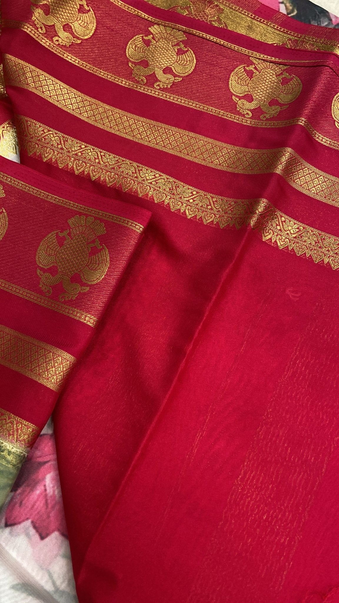 Premium Semi Mysore Crepe Silk Saree - Kanjeevaram Silk Mandir