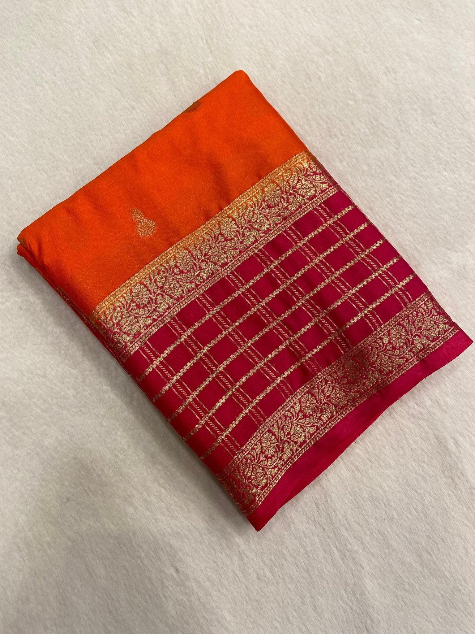 Premium Semi Mysore Crepe Silk Saree - Kanjeevaram Silk Mandir