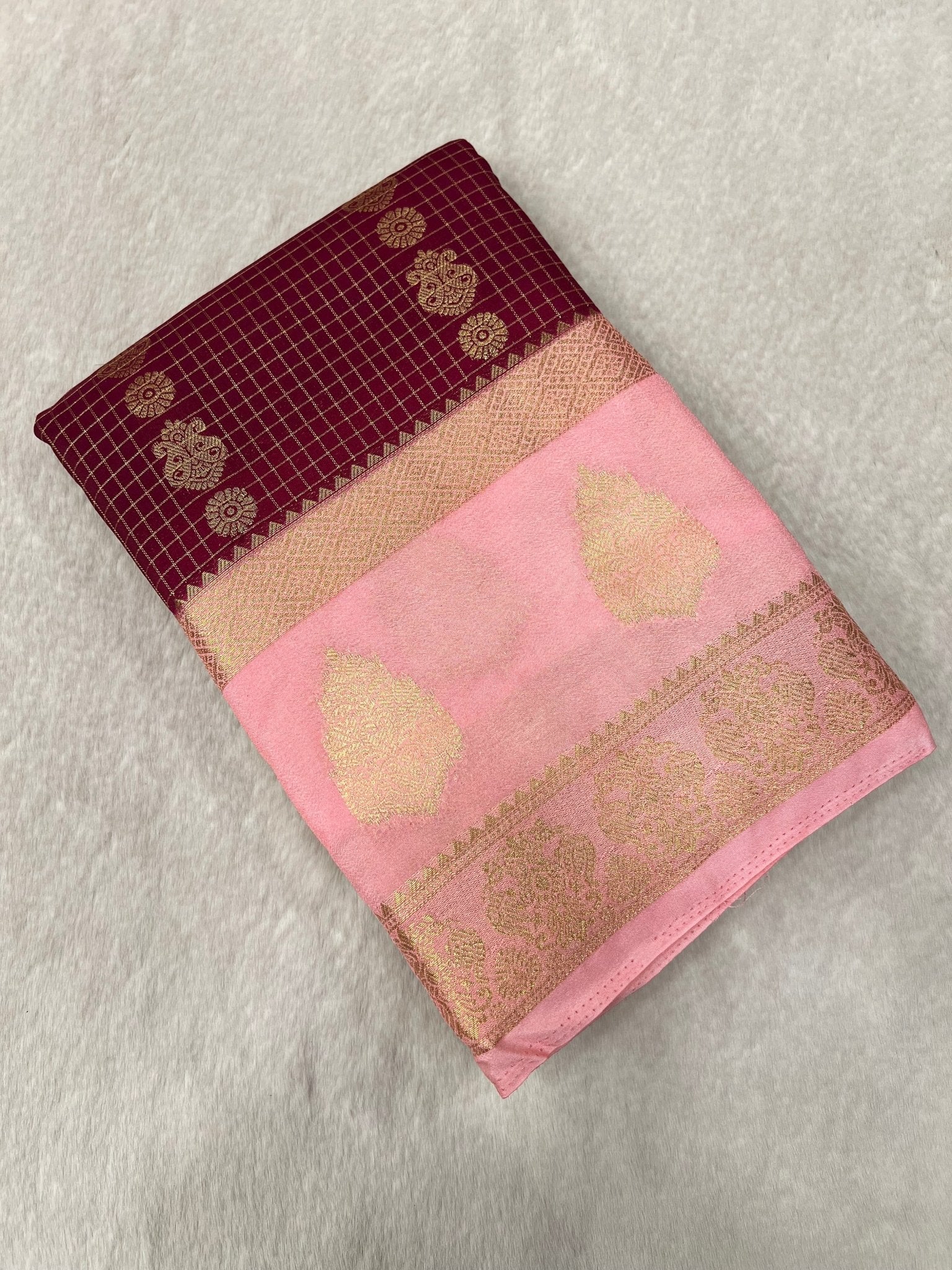 Premium Semi Mysore Crepe Silk Saree - Kanjeevaram Silk Mandir