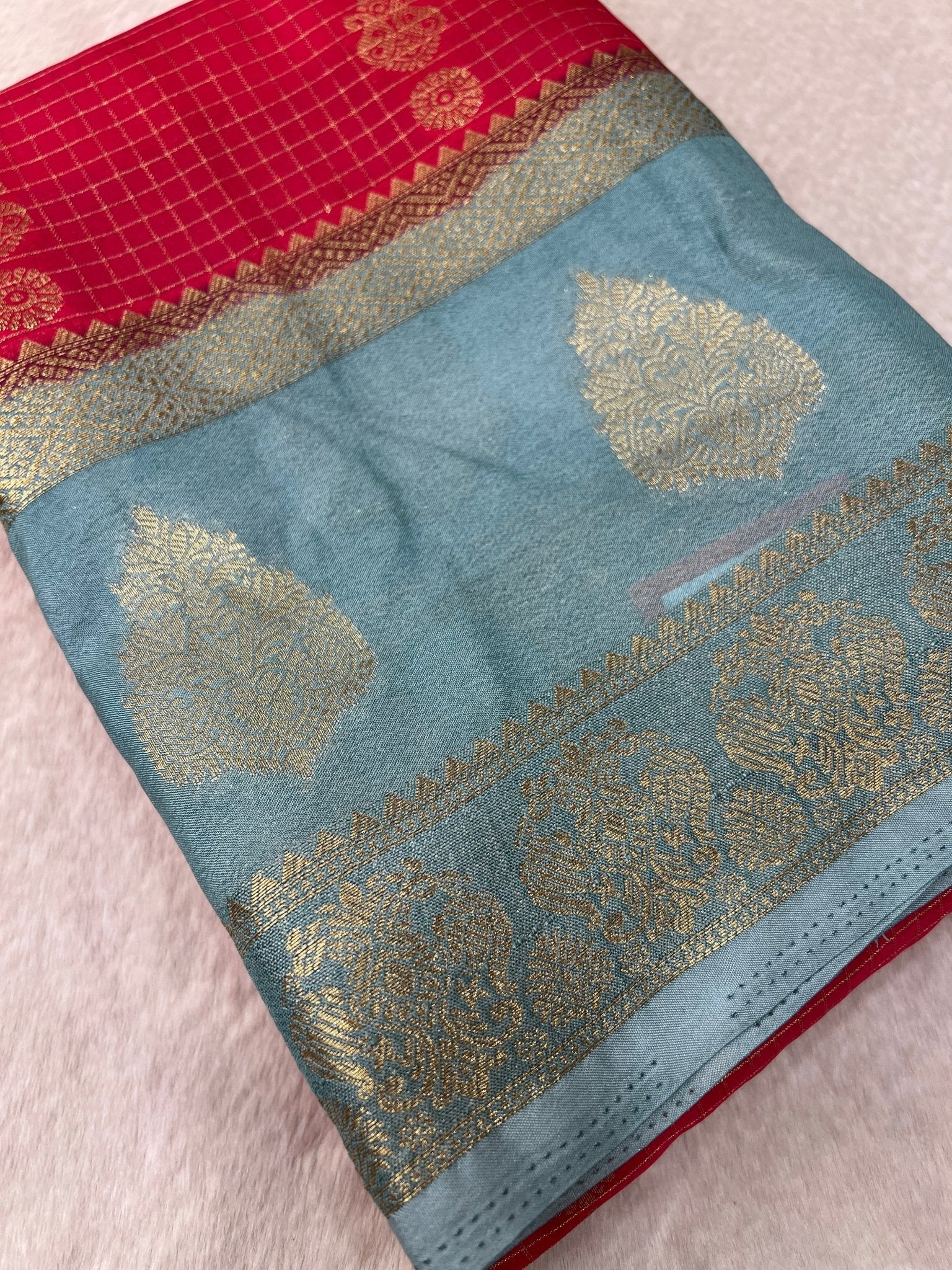 Premium Semi Mysore Crepe Silk Saree - Kanjeevaram Silk Mandir