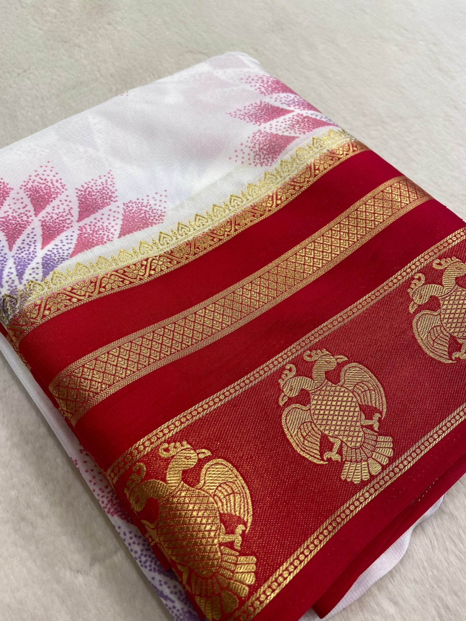 Premium Semi Mysore Crepe Silk Saree - Kanjeevaram Silk Mandir