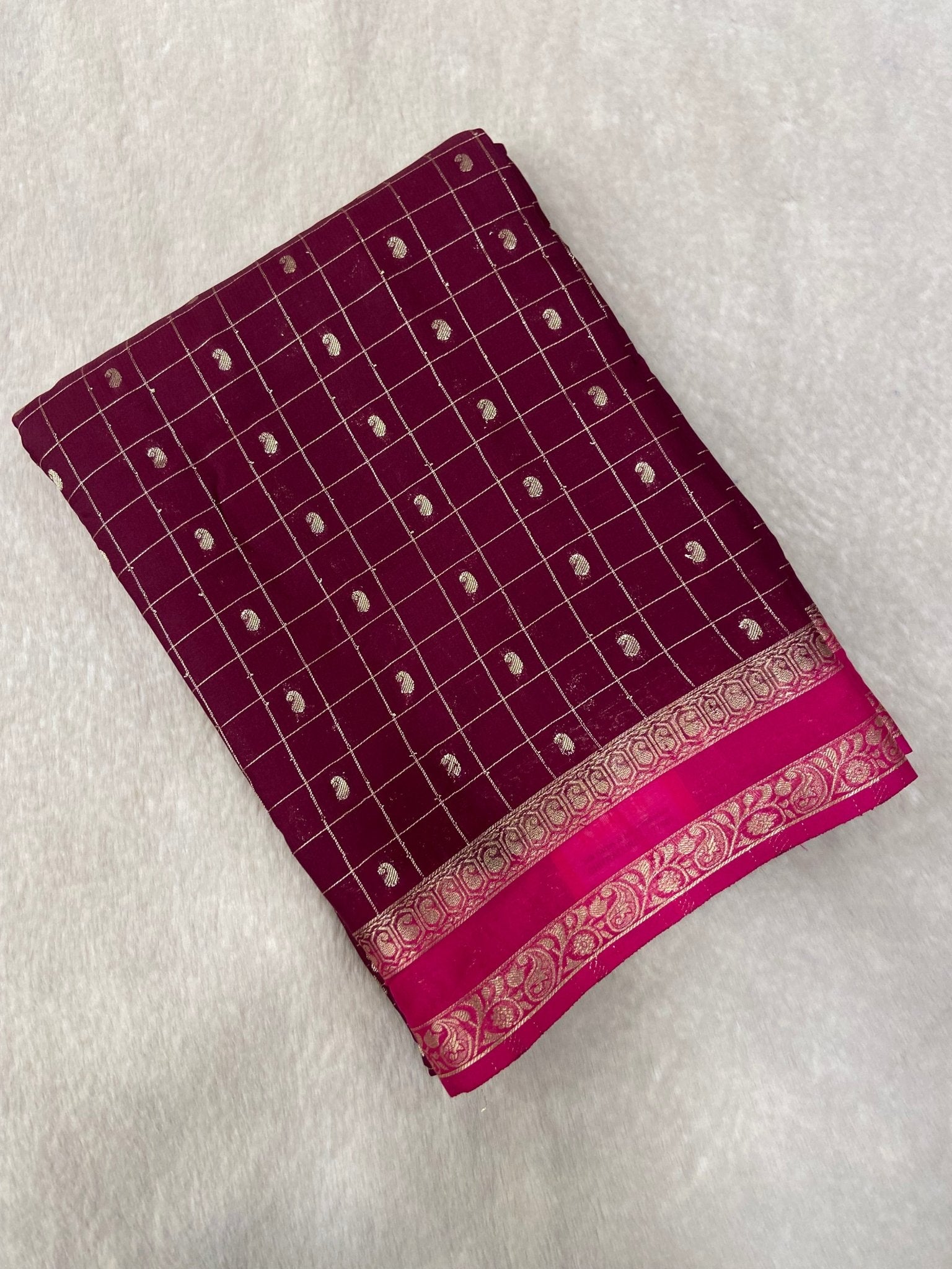 Premium Semi Mysore Crepe Silk Saree - Kanjeevaram Silk Mandir