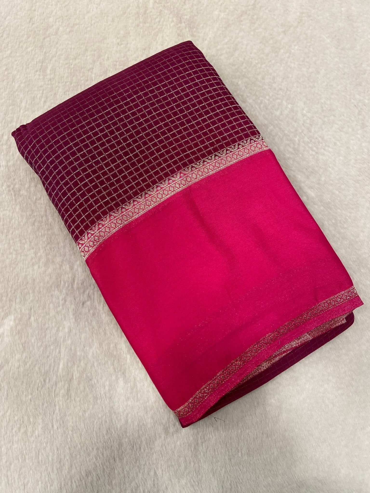 Premium Semi Mysore Crepe Silk Saree - Kanjeevaram Silk Mandir