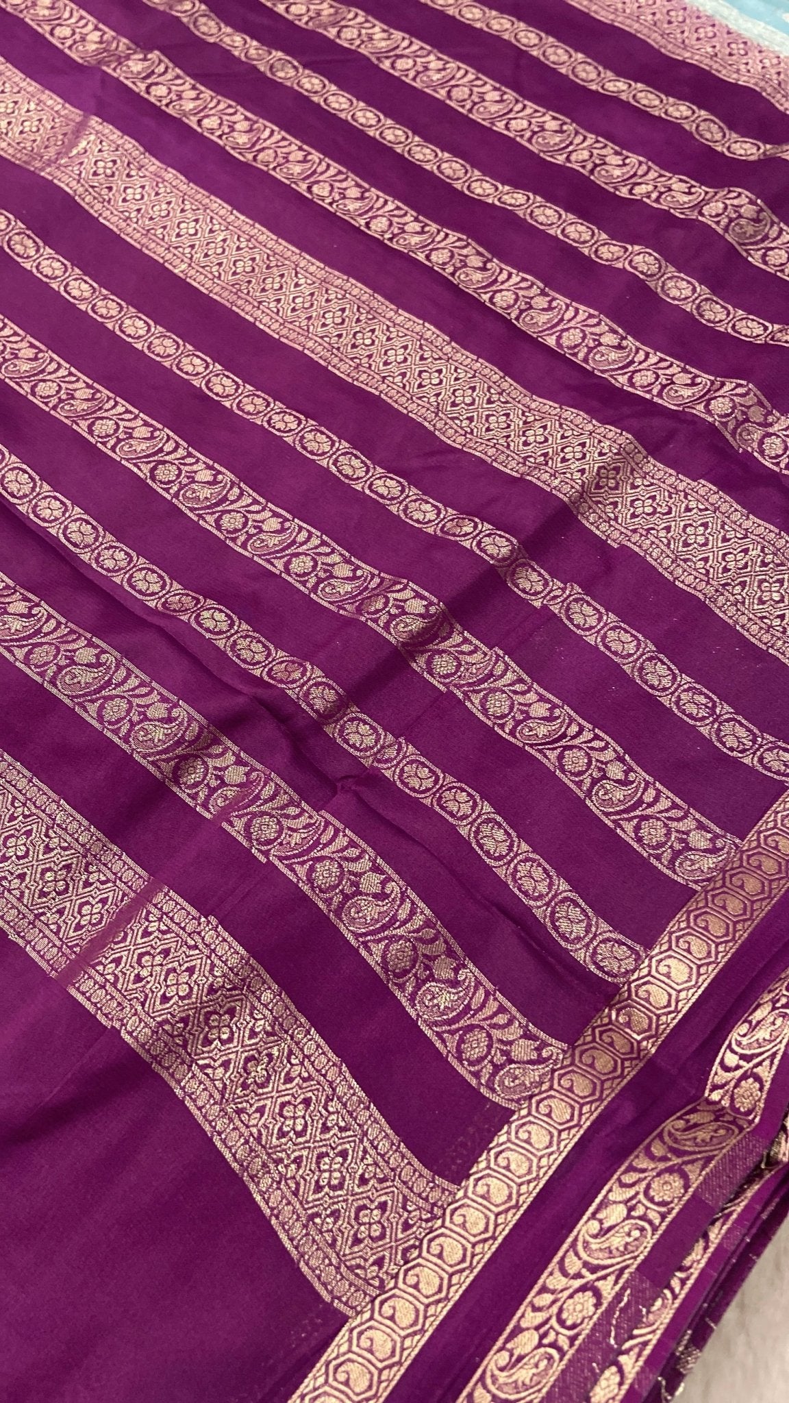 Premium Semi Mysore Crepe Silk Saree - Kanjeevaram Silk Mandir