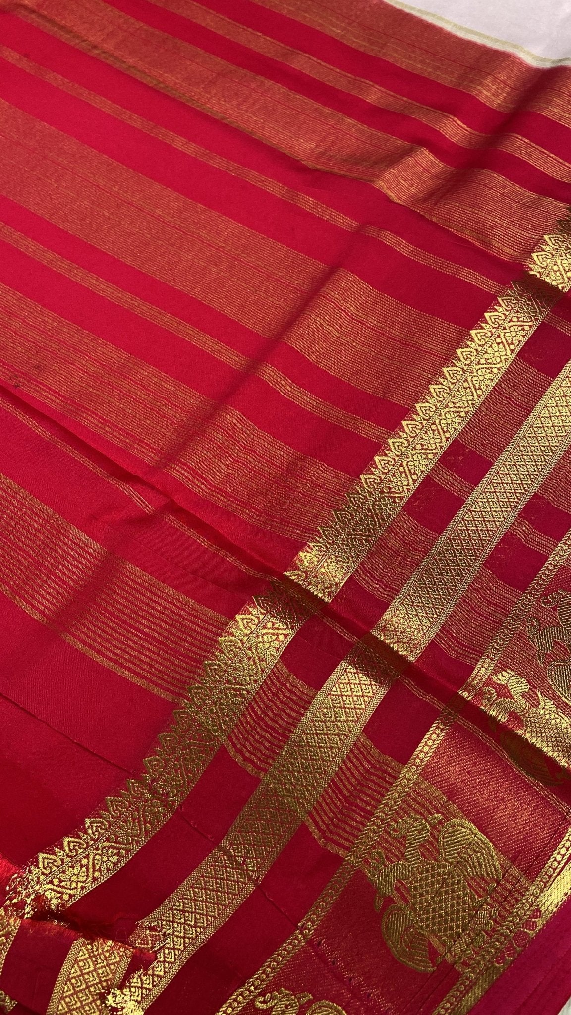 Premium Semi Mysore Crepe Silk Saree - Kanjeevaram Silk Mandir