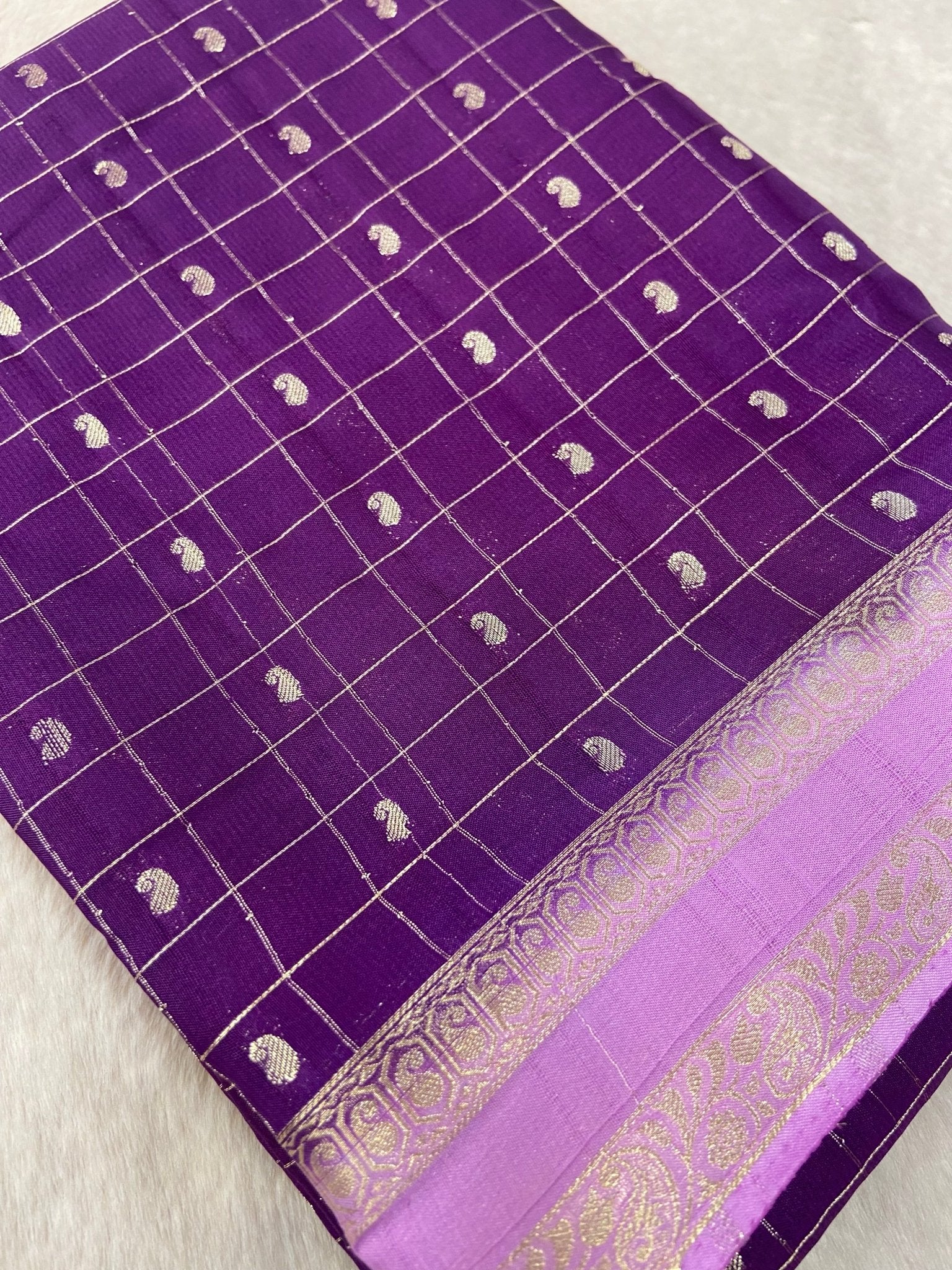 Premium Semi Mysore Crepe Silk Saree - Kanjeevaram Silk Mandir