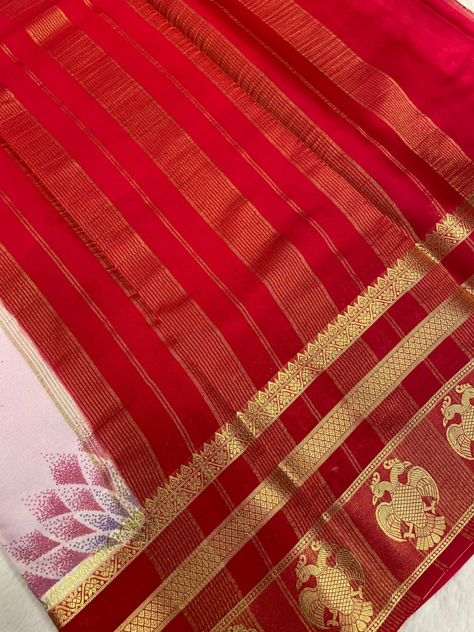 Premium Semi Mysore Crepe Silk Saree - Kanjeevaram Silk Mandir