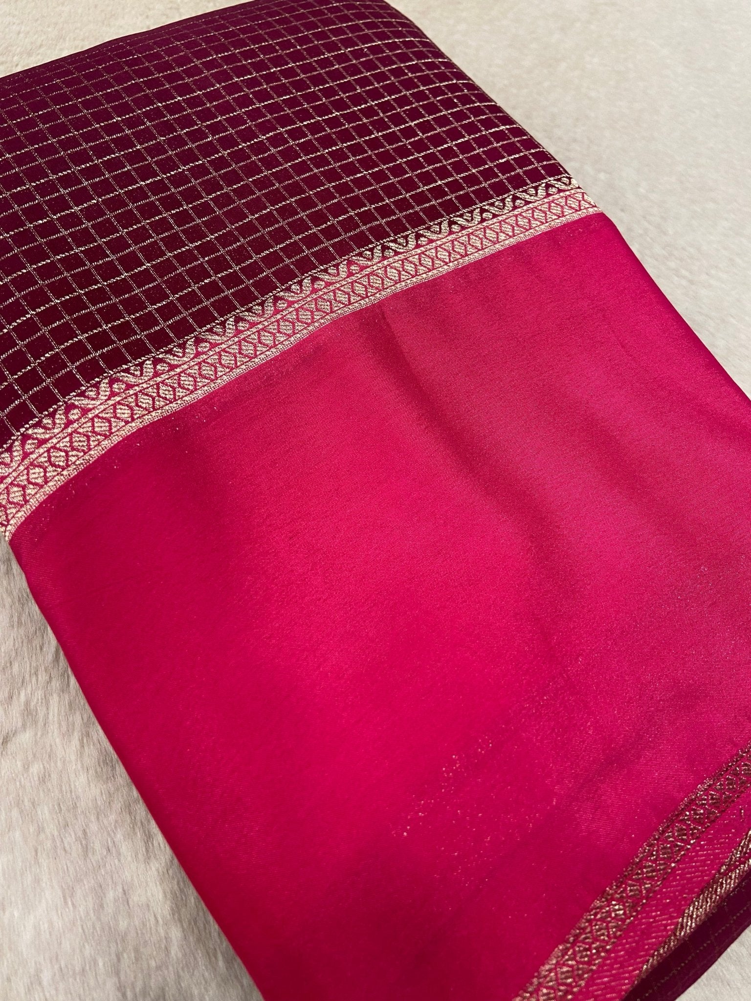 Premium Semi Mysore Crepe Silk Saree - Kanjeevaram Silk Mandir