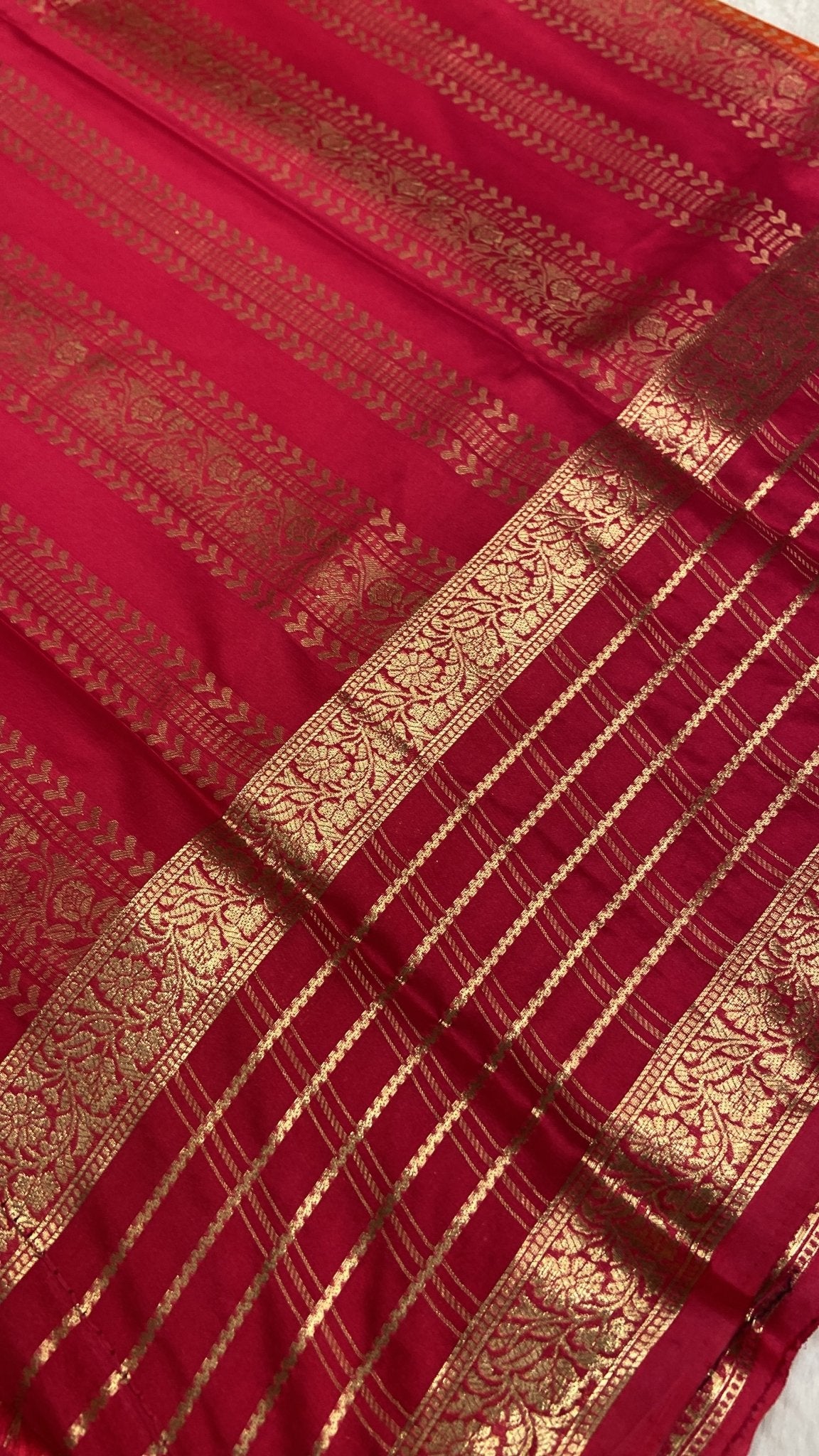 Premium Semi Mysore Crepe Silk Saree - Kanjeevaram Silk Mandir