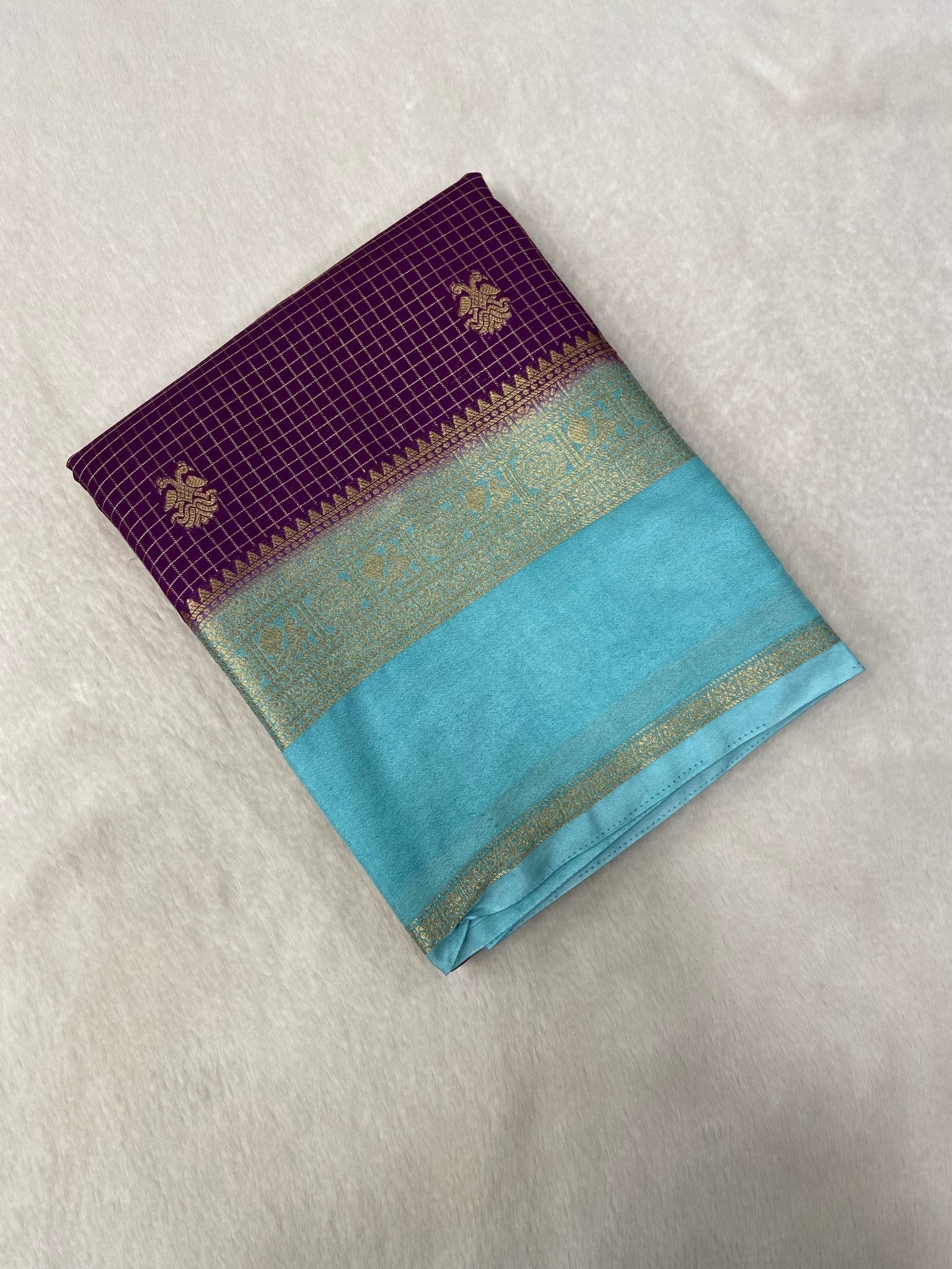 Premium Semi Mysore Crepe Silk Saree - Kanjeevaram Silk Mandir