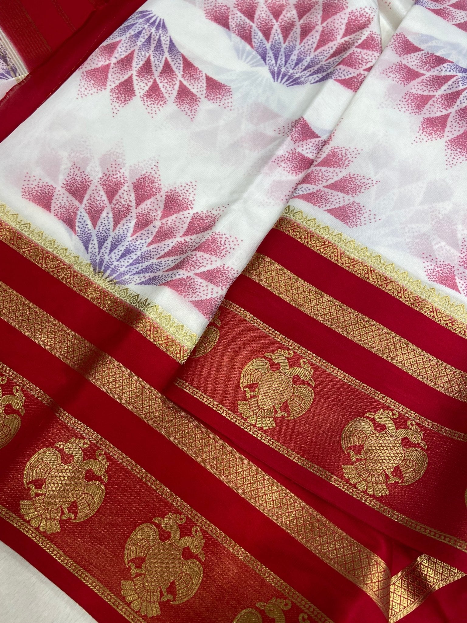 Premium Semi Mysore Crepe Silk Saree - Kanjeevaram Silk Mandir