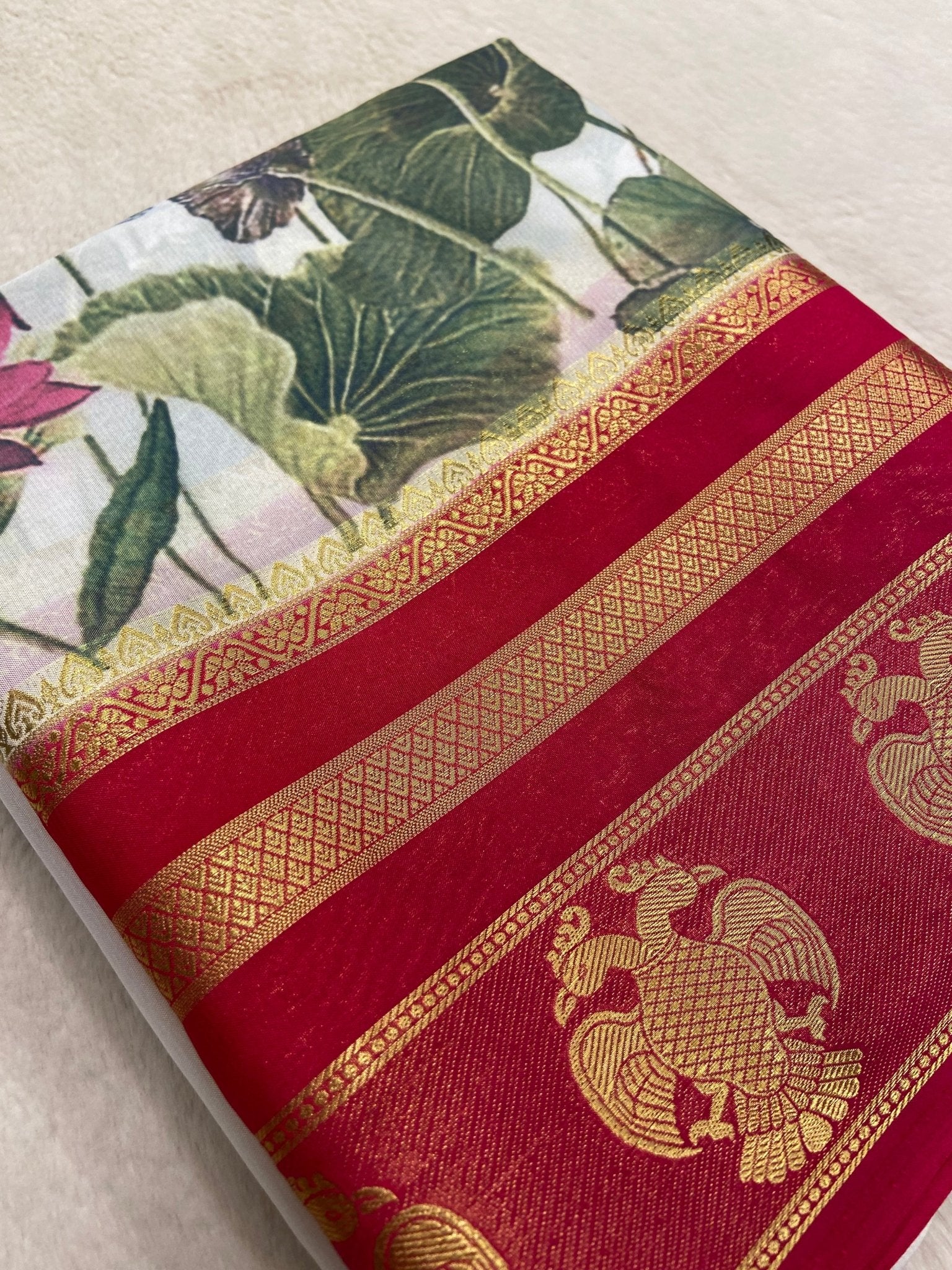 Premium Semi Mysore Crepe Silk Saree - Kanjeevaram Silk Mandir