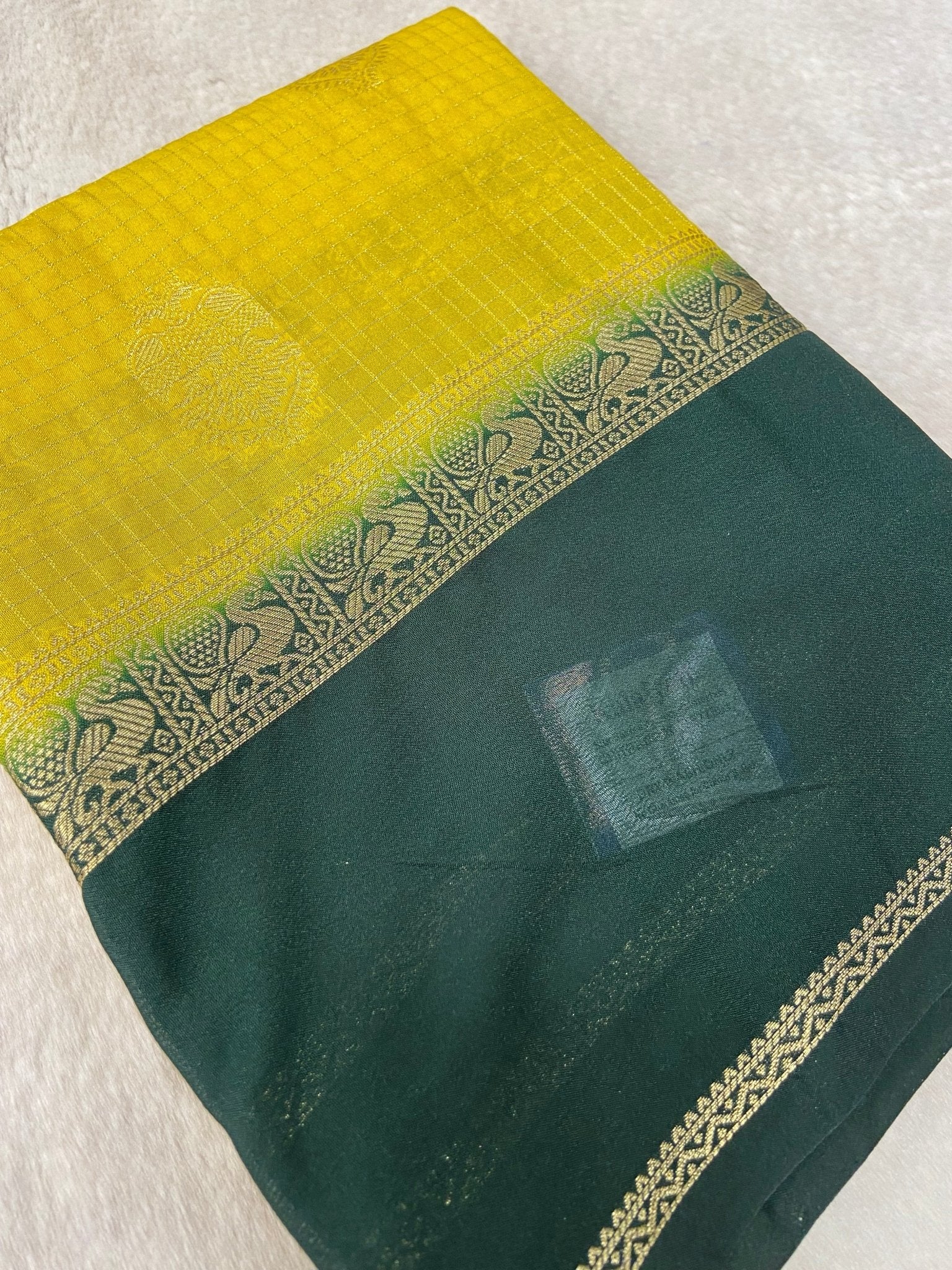 Premium Semi Mysore Crepe Silk Saree - Kanjeevaram Silk Mandir