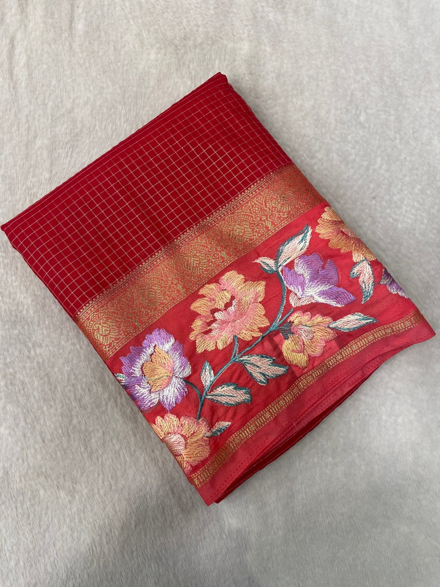 Premium Semi Mysore Silk Saree With Embroidery Border💗 - Kanjeevaram Silk Mandir