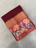 Premium Semi Mysore Silk Saree With Embroidery Border - Kanjeevaram Silk Mandir