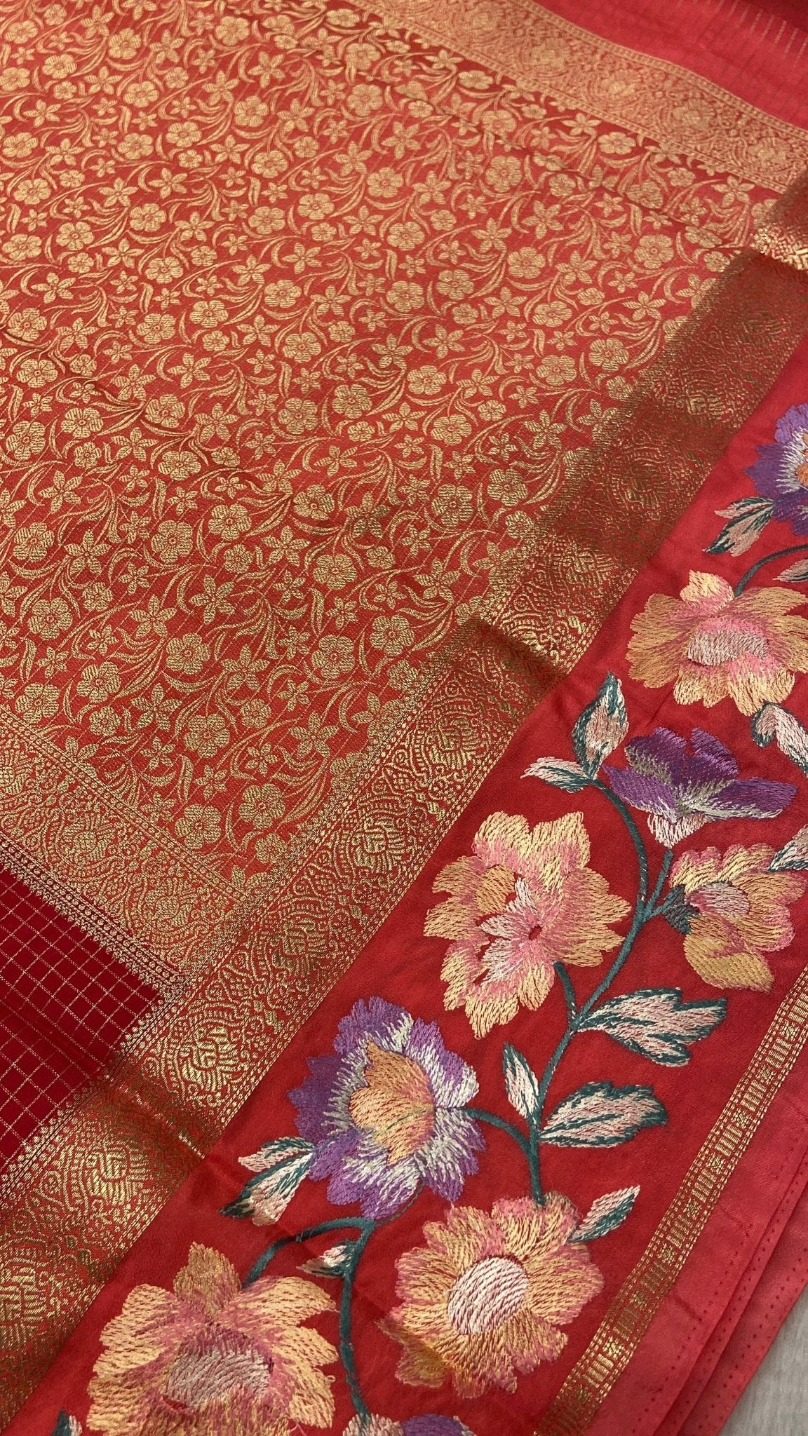 Premium Semi Mysore Silk Saree With Embroidery Border💗 - Kanjeevaram Silk Mandir