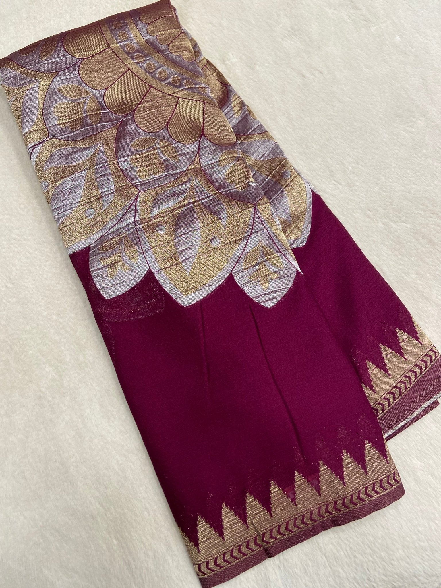 Premium Soft Chiffon Georgette Saree - Kanjeevaram Silk Mandir